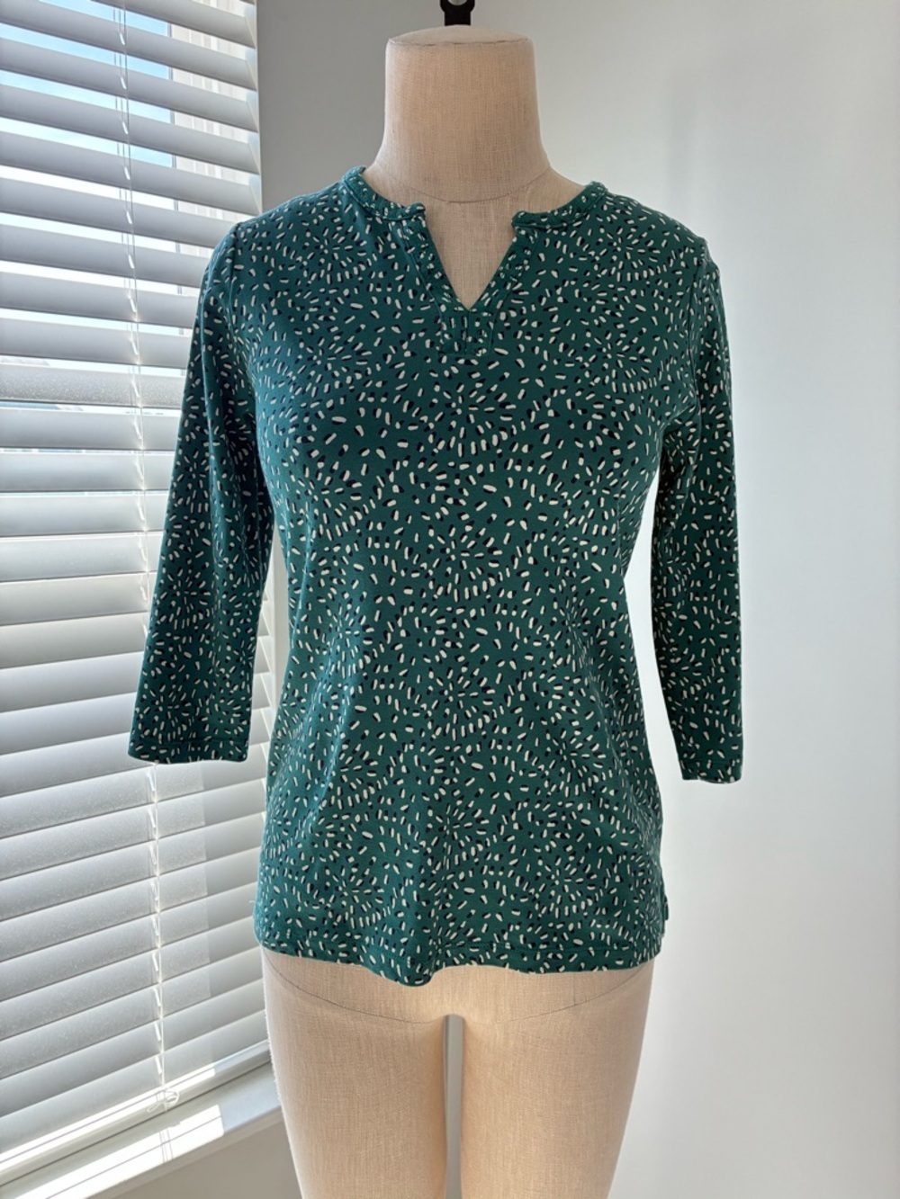 L.L. Bean Women's 3/4 Sleeve Patterned Top